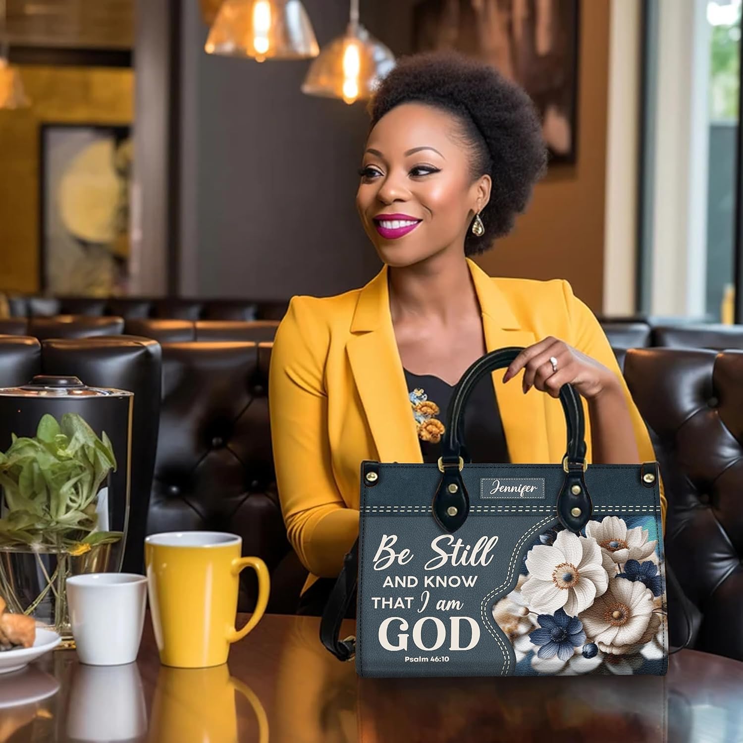 Personalized Leather Handbag with Your Name and Zipper, Perfect Gifts for Christian Women - Mother's Day Gifts for Mom