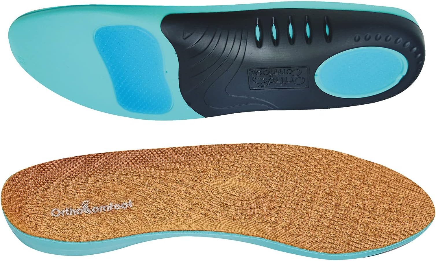 OrthoComfoot Plantar Fasciitis Shoe Insoles, Arch Support Insoles for Women & Men, 220+ lbs Heavy Duty, Athletic Gel Shoe Inserts, Pain Relief & Comfort, High Arch Support, Size Options Available