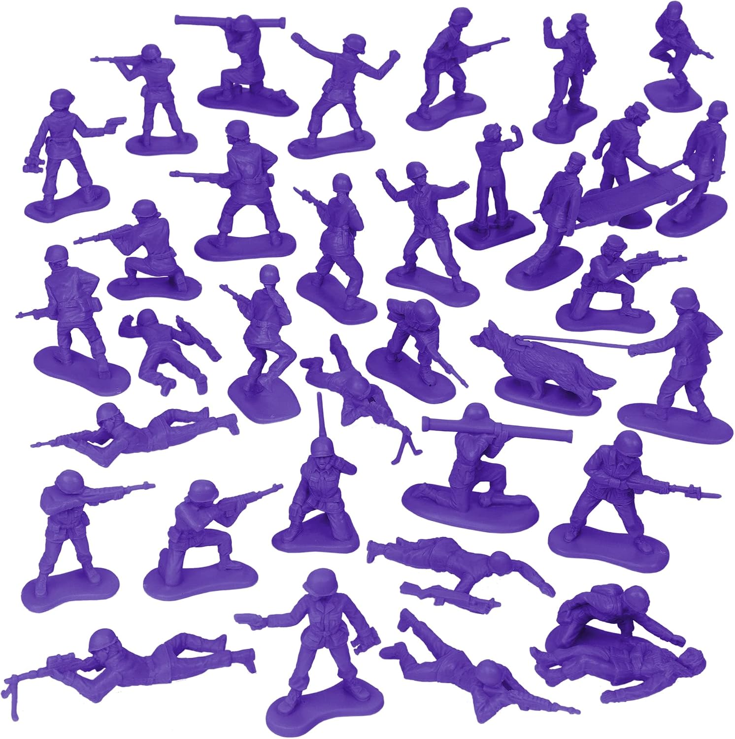 BMC Plastic Army Women - 36pc Purple Female Soldier Figures - Made in USA image 5