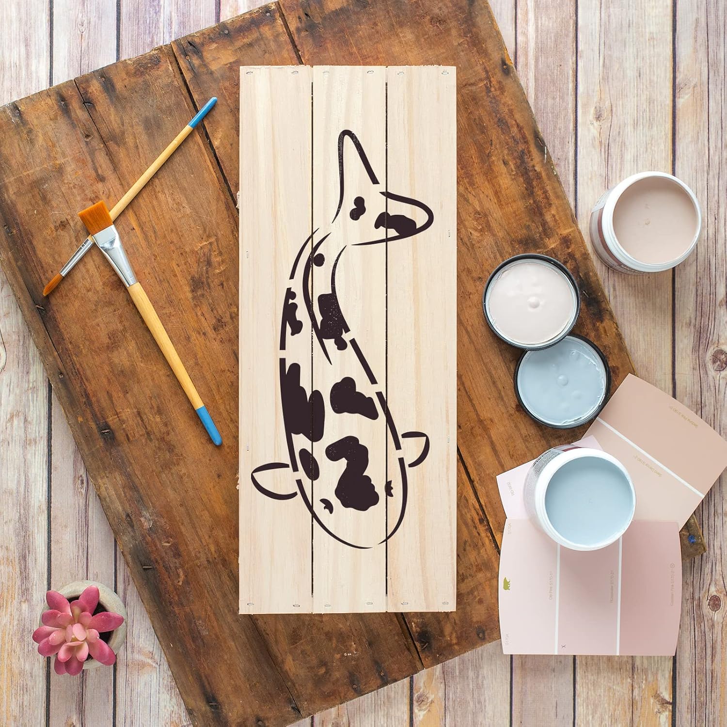 Koi Fish Stencil - Durable Fish Stencils Crafting Fish Patterns and Artworks