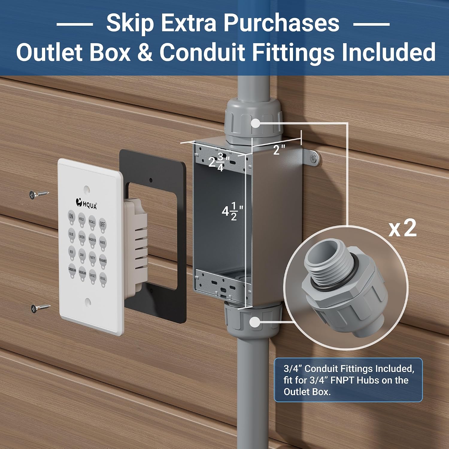Synora Pool Light Controller with Remote – 120 VAC Hardwired, Compatible with Pentair IntelliBrite, Color Sync, AmerBrite & HQUA Lumeron Lights