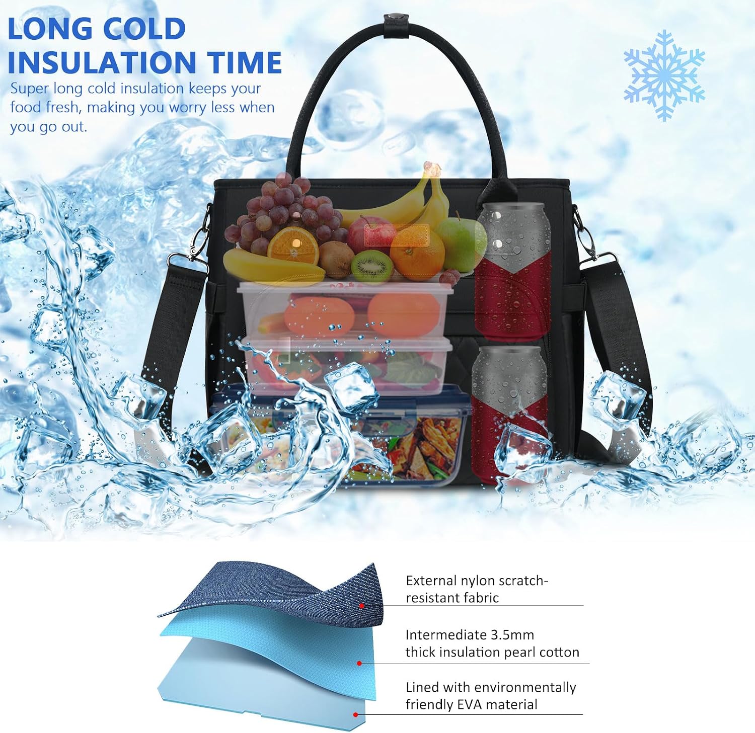  Insulated Lunch Bag Men & Women, Large Tote Lunch Box for Work, 18L thumbnail