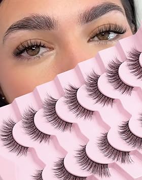 False Eyelashes Natural Wispy Lashes Fluffy Fake Lashes Flared-07