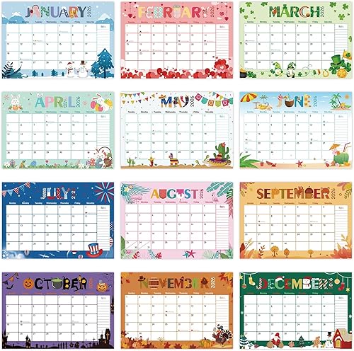 Miniatura 2 de GuassLee Calendario de escritorio 2025-2026 – Calendario de escritorio colorido de septiembre de 2025 a marzo de 2027, 17 x 11.5 pulgadas
