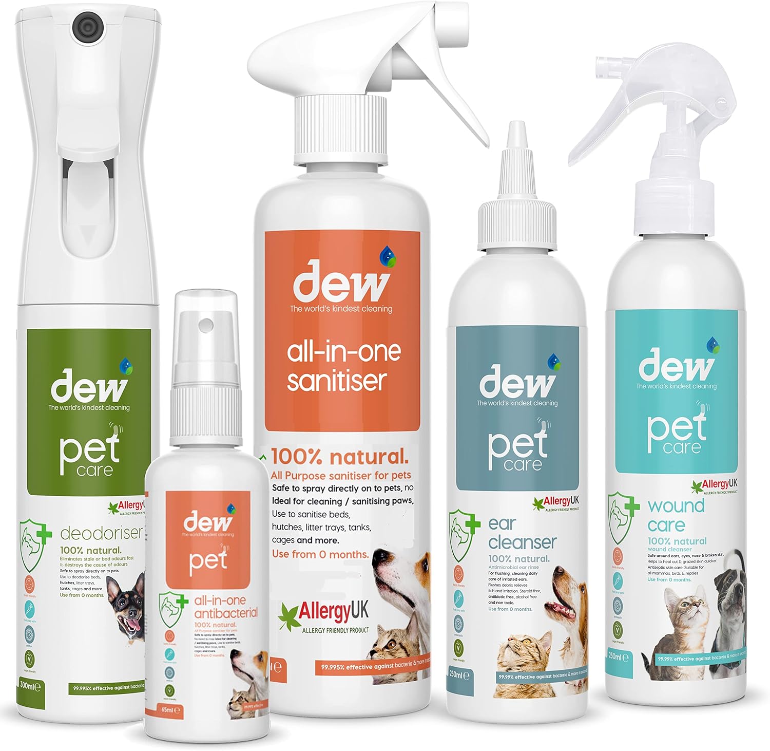 DEW Pet Care Bundle Pack All in one Sanitiser 65ml & 500ml