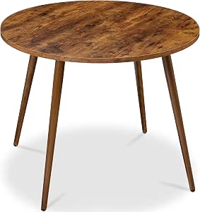 Best Choice Products 35.5-inch Round Dining Table for 4, Mid Century Modern Style