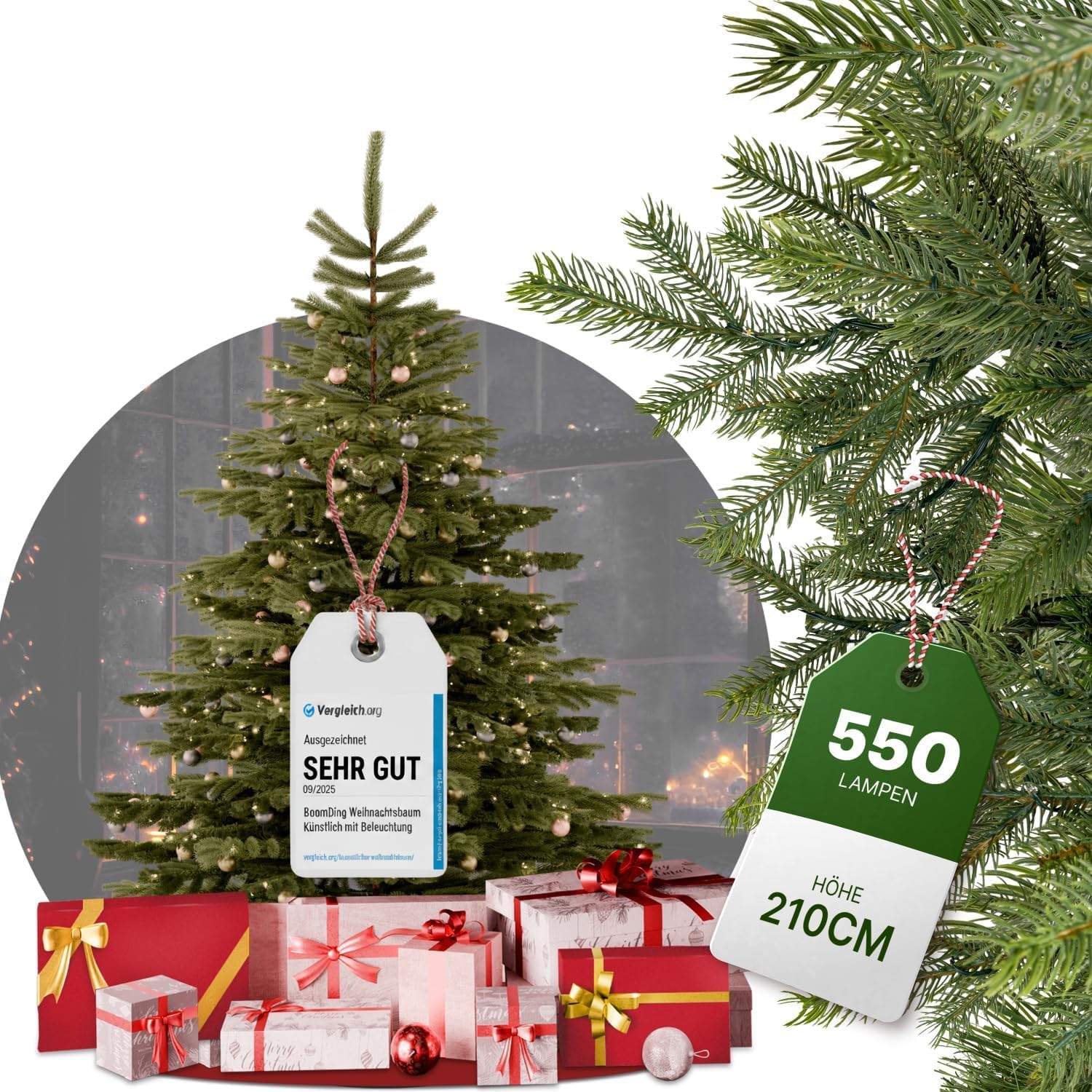 Weihnachtsbaum mit Beleuchtung 210 cm mit 550 Bermuda | Ubuy