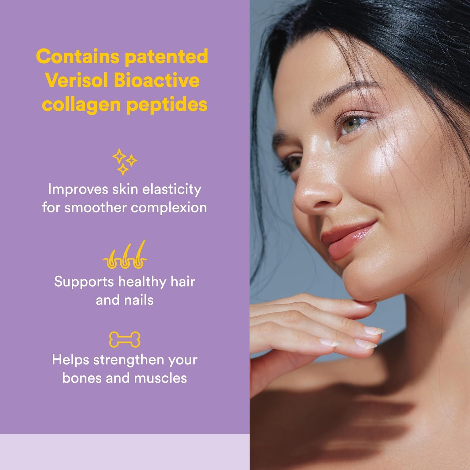 Natural Factors Total Body Collagen - Bioactive Collagen Supplement for Hair & Nail Growth Support - Healthy Skin Supplement with Protein, Vitamin C & More - Pomegranate, 500 g (38 Servings) - Image 2