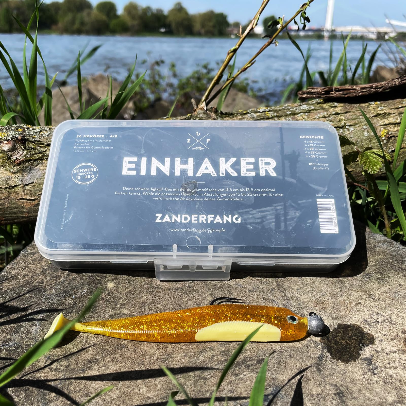 Zanderfang – Jigköpfe Angelhaken-Set Jighaken – Jigkopf Größe 2/0 und 4/0 für Gummiköder von 8cm bis 13cm – 20 Jigköpfe Set – 10 Snaps zum Angeln