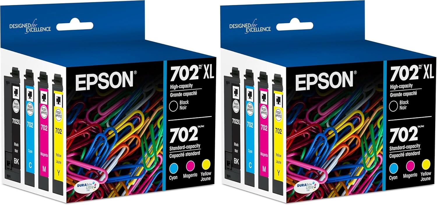 EPSON 702 DURABrite Ultra Ink High Capacity Magenta Cartridge (T702XL320-S) Works with WorkForce Pro WF-3720, 3730, 3733