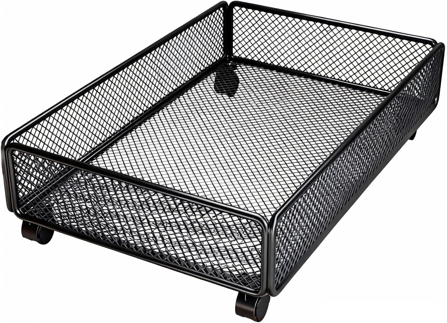 Under Bed Storage with Wheels, Under Bed Storage Boxes, 360° Swivel Wheels, Extra-large Capacity Breathable, for Clothes, Toys, Blanket, Shoes(Black,Medium)