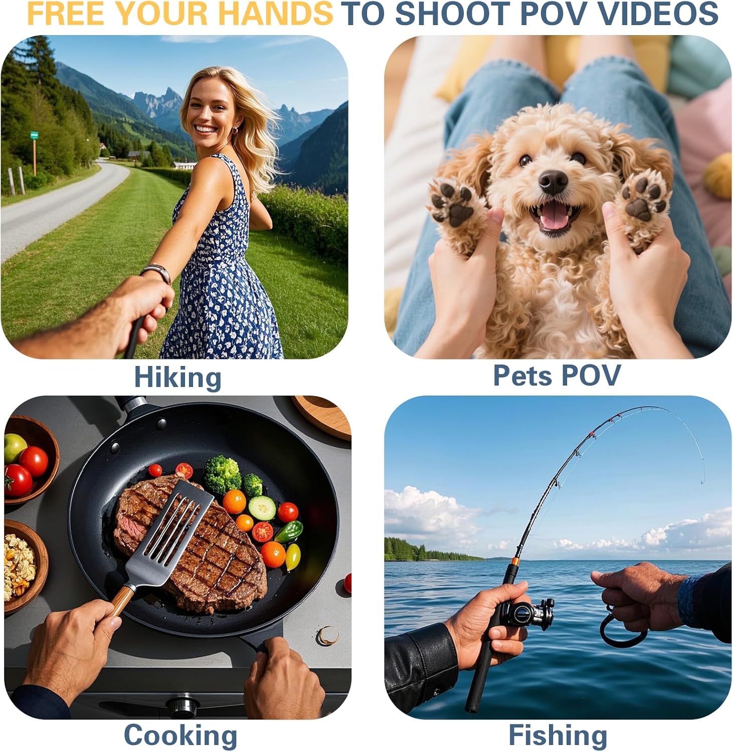 Beviliu Magnetic Neck Phone Holder for Recording, Hands Free POV/Vlog Neck Mount with Chest Strap, Video Filming for Cooking/Riding, Content Creator for iPhone 16 15 14 13 12 Android GoPro Insta360 - Image 5