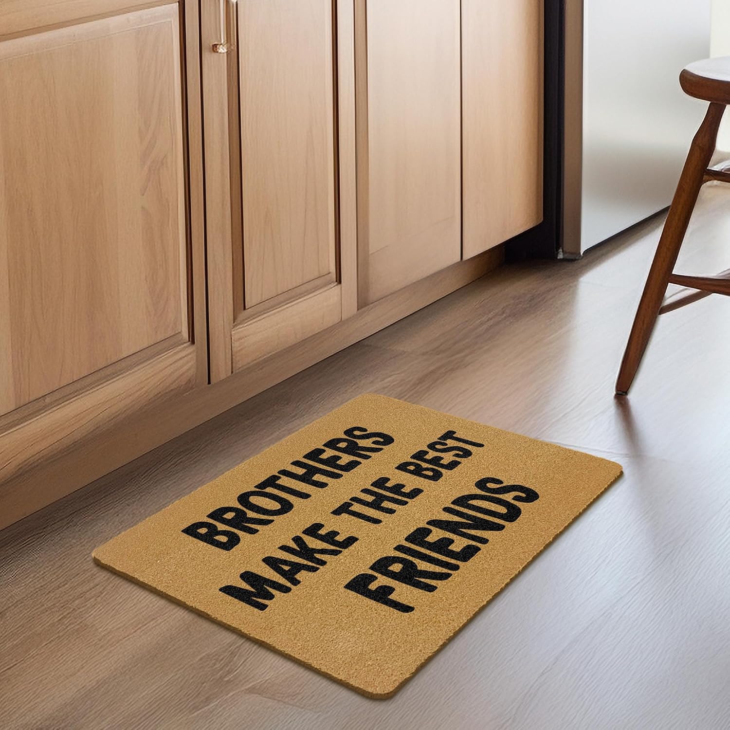 Boys Room Decor Coir Door Mats Outdoor, Brothers Make The Best Friends Front Door Mat Outside Entrance, Boy Nursery Doormat Outdoor Indoor Entrance for Kids Boys Bedroom Playroom Decor, 17x30in