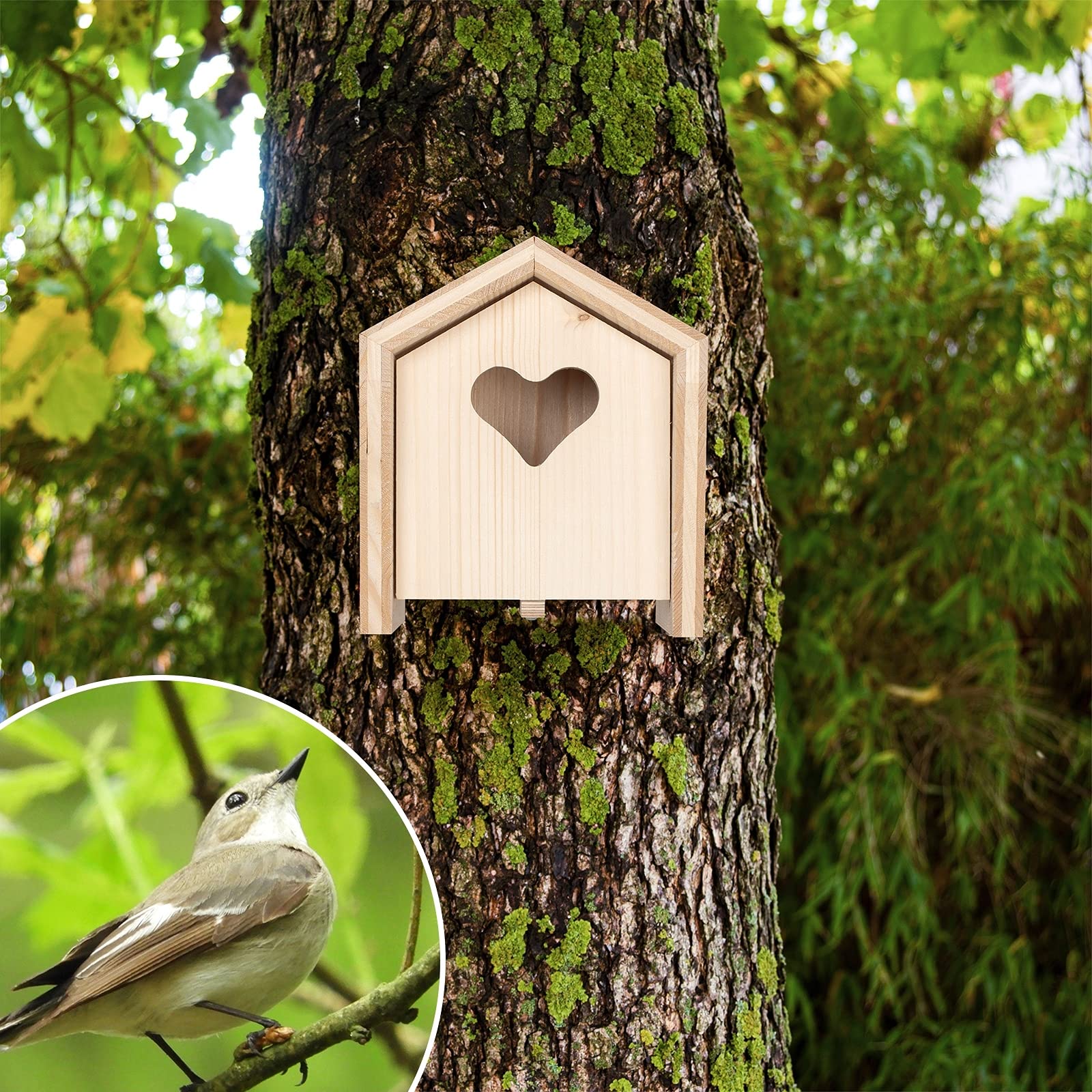 Gardigo Marienkäferhaus mit Wechselblenden - Insektenhotel Made in Germany | Insektenhotel für Marienkäfer, Nistkasten für Sperlinge, Vogelfutterhaus, 2 zusätzliche Wechselblenden