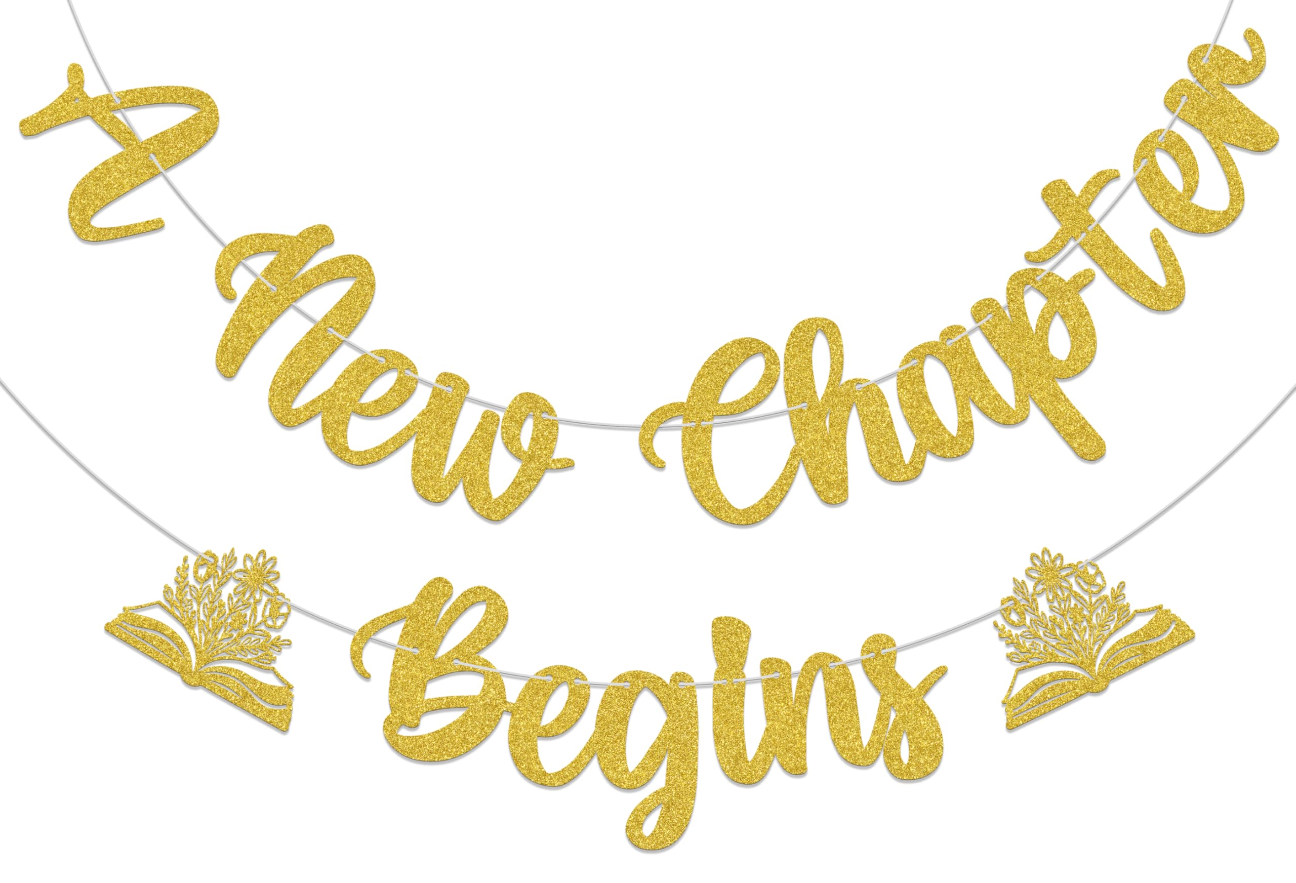 A New Chapter Begins Banner Banner A New Chapter Begins Baby Shower Decor Book Themed Baby Shower Decoration Supplies Gold Glitter