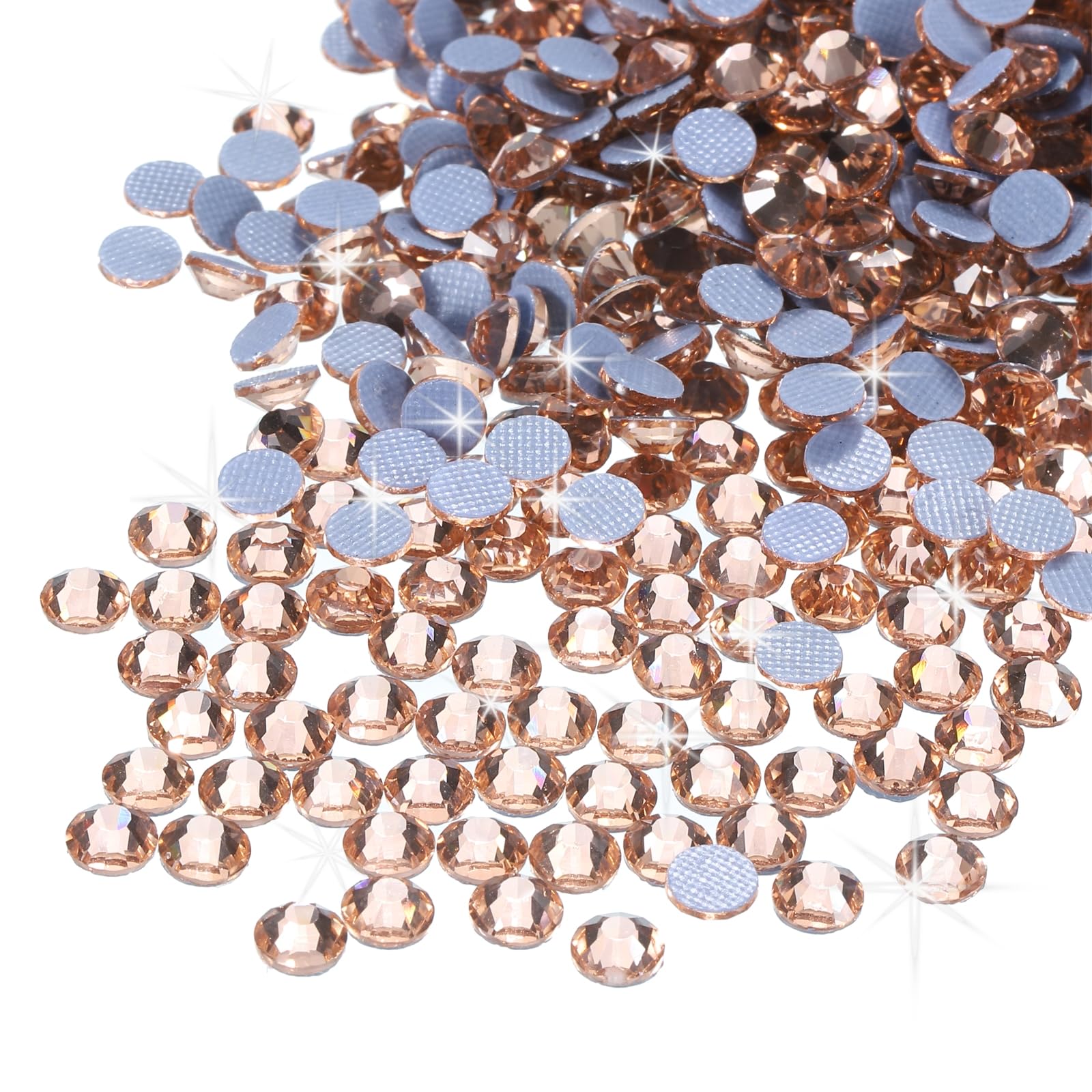 sourcing map 1440 Pcs Rhinestones Flatback Crystal Glass Gems for Crafts Clothes DIY Decoration(SS20 4.8mm,Champagne) — image 1