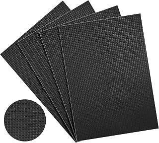 Sticky Anti-Slip Rubber Grip Tape, 4 Pcs Ultra-Thin Strong Adhesive Cuttable Tape, Customizable Waterproof Heat Resistant Versatile with Grip for Handles and Contact Surfaces (Black)