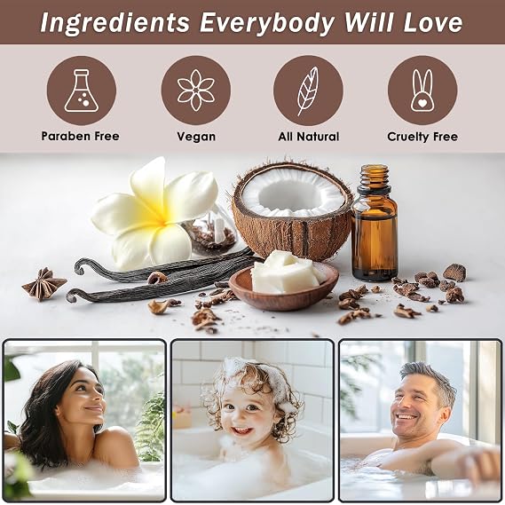 Aqua Elegante Spa Gift Basket - Luxury Bath Set with Body Wash, Bubble Bath, Lotion, Salts, Scrub, Spray, Shower Puff, Towel, Gifts for Women, Mom, Wife, Her - Coconut & Vanilla