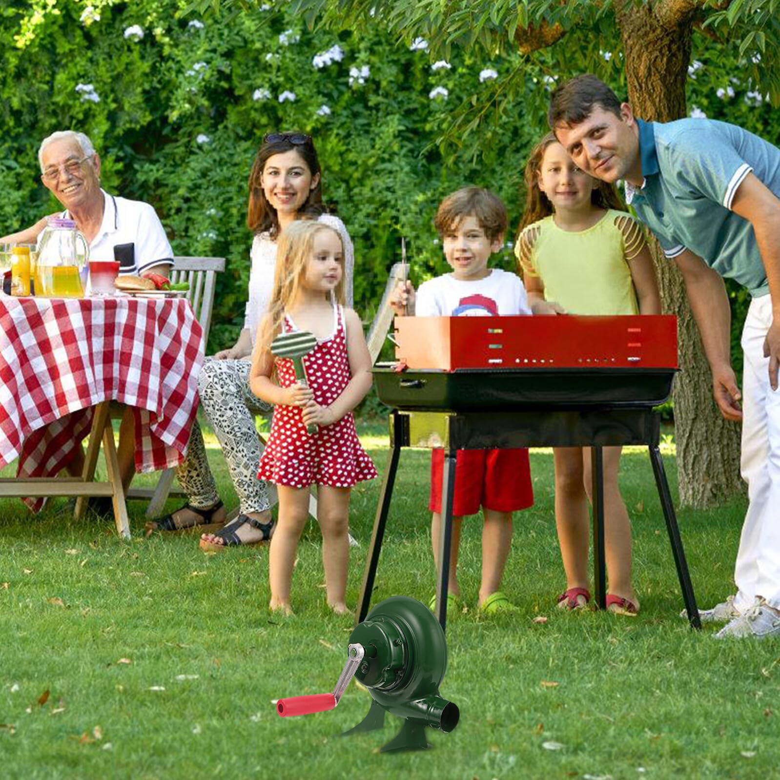 GANAZONO Ventola per Barbecue Manuale Portatile Soffiatore Mano per Grill Campeggio Fornello e Bbq Leggera e Durevole per Accendere Carbone Senza Cenere Volante