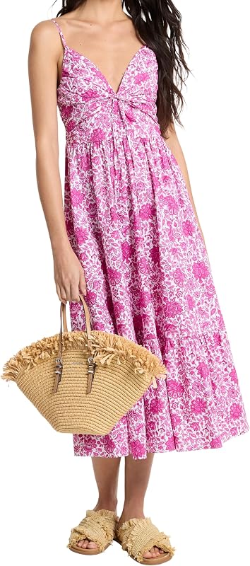 Vestido floral midi para mujer
