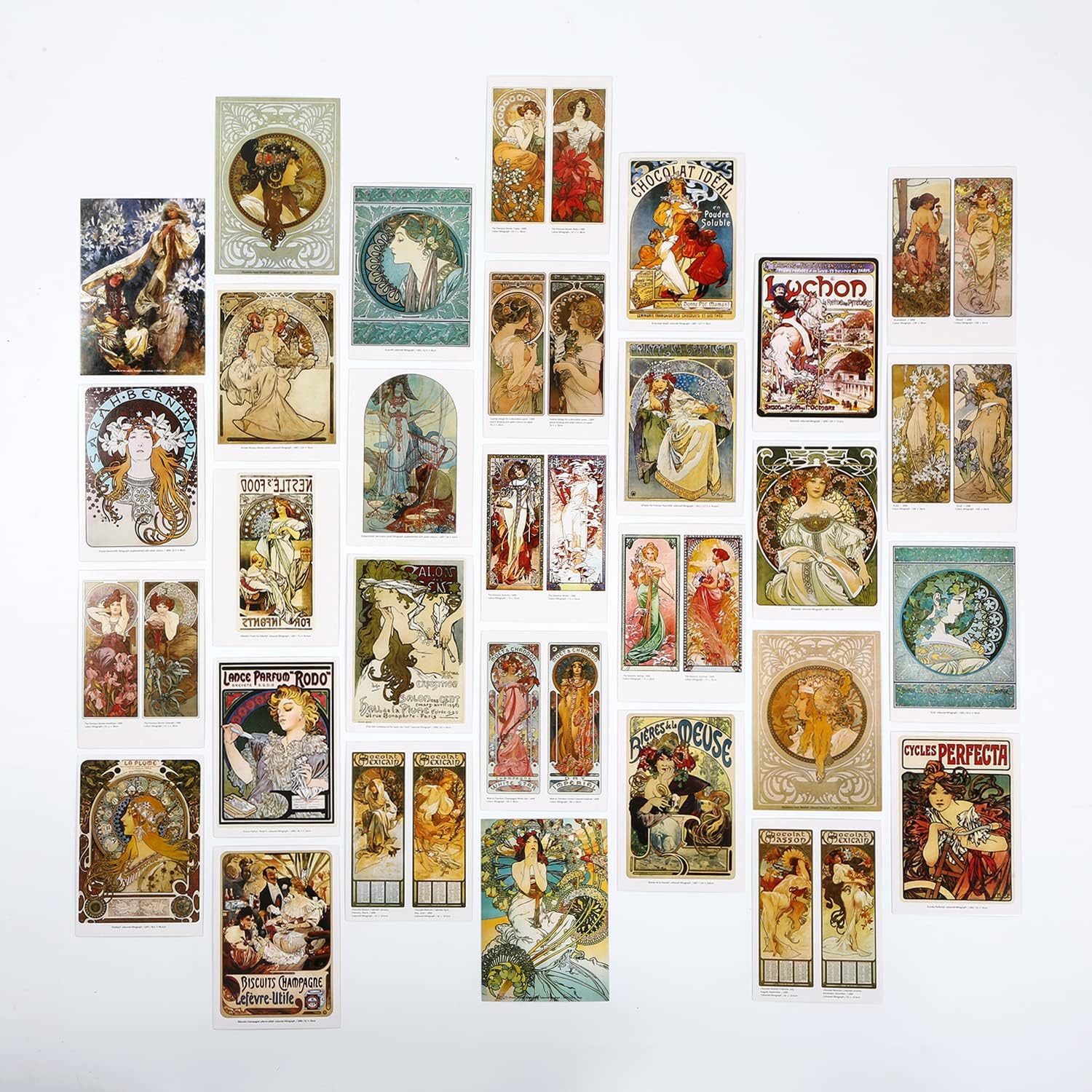 Alphonse Mucha Art Postcards, Famous Painting Artwork Post Cards Bulk Pack(30 Pack), Aesthetic Art Picture Collage Kit for Wall, Postcards Poster for School Students Teacher Thank You Note Cards