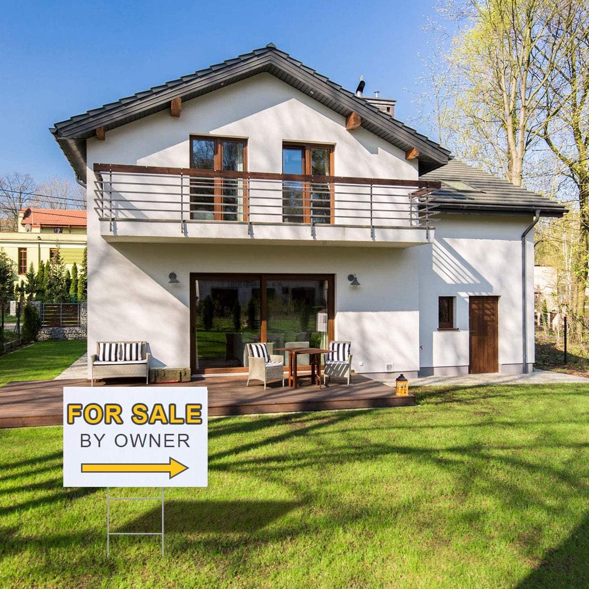 3 Pack Blank Yard Signs 13" x17" - Lawn Sign with Metal H-Frame Ground Stake - Water Resistant DIY Poster Board Signs for Rent, Garage Sales, Open Houses, and Custom Birthday[13in x 17in] : Patio, Lawn & Garden