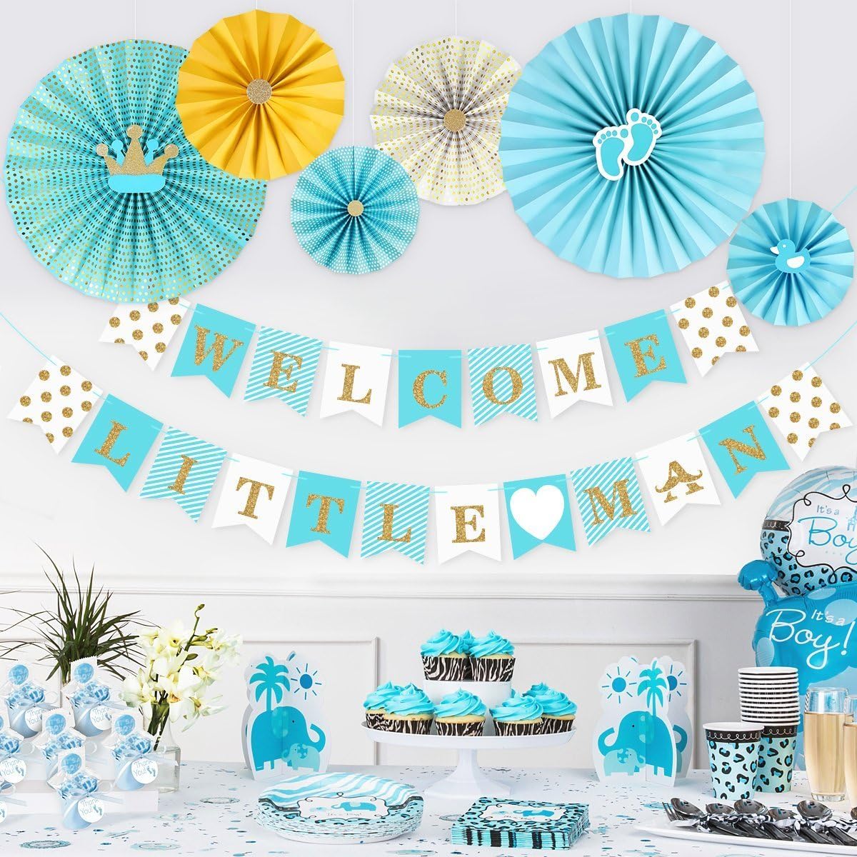 Unomor Baby Shower Decorations Boy, Baby Shower Boy Decorations Sets