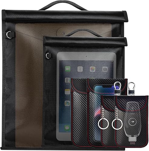 Miniatura 8 de Faraday - Bolsas para teléfonos, paquete de 2 cajas Faraday de bloqueo de señal, bloqueo de señal RFID, bolsa Faraday para teléfono, tabletas, datos