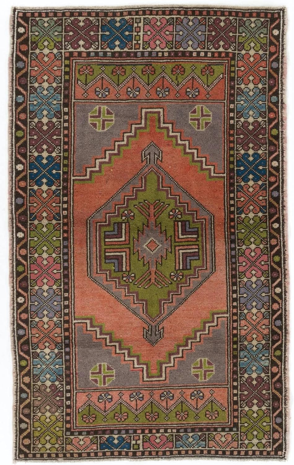 3.7x6 Ft Traditional Oriental Carpet from Turkey, Soft Wool Pile. C746