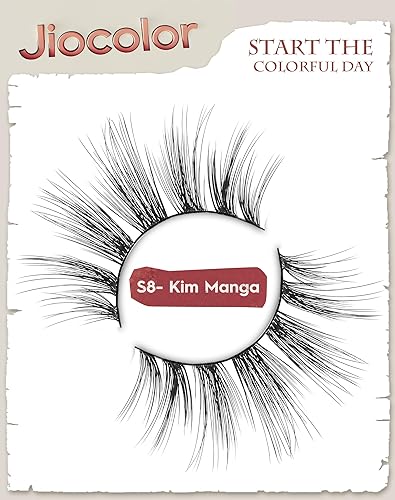 Miniatura 2 de Pestañas postizas de 0.551 pulgadas, pestañas postizas 3D de aspecto natural, esponjosas, pestañas postizas naturales Jiocolor postizas, 7 pares S8