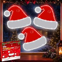 3 Pack 10" Christmas Classics Twinkling LED Santa Hat, Red White