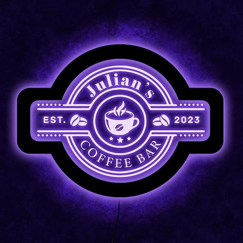 Custom Neon Coffee Bar Sign - Personalized LED Decor for