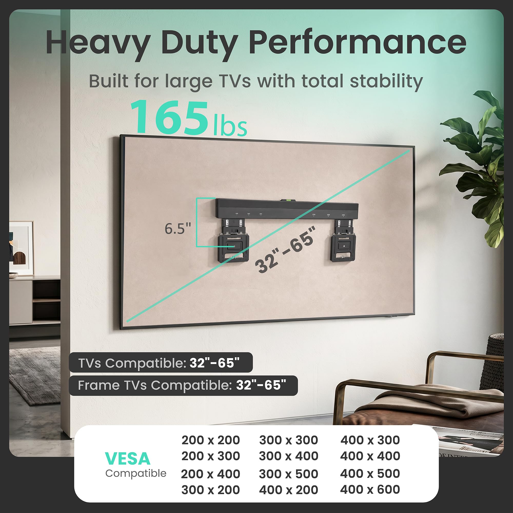 ynVISION.Design Ultra Slim Micro Gap TV Wandhalterung | Kompatibel mit Samsung Frame TVs (2021–2024) für einfache Installation (81,3 cm - 165,1 cm, 1 Stück)