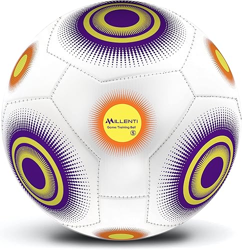 Miniatura 14 de Balón de fútbol Millenti tamaño 5 – Reverse Bend-It – Balón de fútbol con alta visibilidad, fácil de rastrear – Balones de fútbol oficial con unión