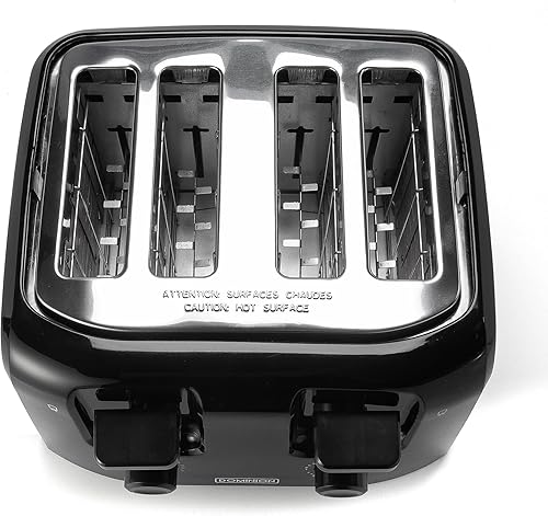 Miniatura 5 de Dominion Tostadora de 4 rebanadas con control de sombra, bandeja deslizante para migas, almacenamiento de cable de apagado automático y pared fría,