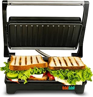 SOLARA Sandwich Griller and Toaster, 750W Electric Sandwich Maker, Non Stick Fixed Grill Plates 4 slices, Auto Cutoff, Non... Price In India