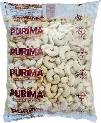 Cashew Nuts 1kg   KING Sized Extra Large Cashews Natural Raw Whole 1 kg - Ready to Eat - Largest Biggest Jumbo Larger Colossal Nut Big Kernels   Unroasted Unsalted Bulk Bag Packaging May Vary PURIMA