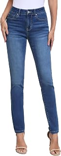 Tall Women's 32"/34"/36" Inseam Skinny Jeans Mid-Rise Stretchy Slim Fit Denim Pants Classic Long Trousers