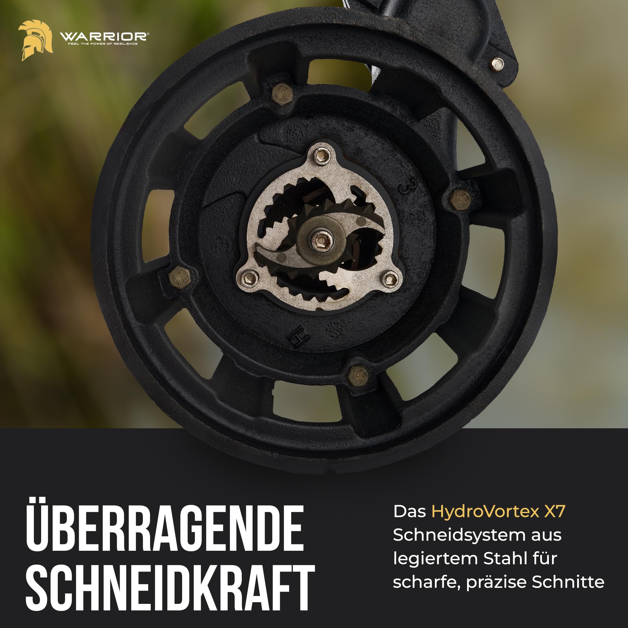 WARRIOR® Schlammpumpe [TESTSIEGER] mit HydroVortex X7 Schneidwerk, Fäkalienpumpe 1500W + 20M - 2"Gewebeschlauch, inkl. Tragetasche, Schmutzwasserpumpe mit Schlauch und Häcksler