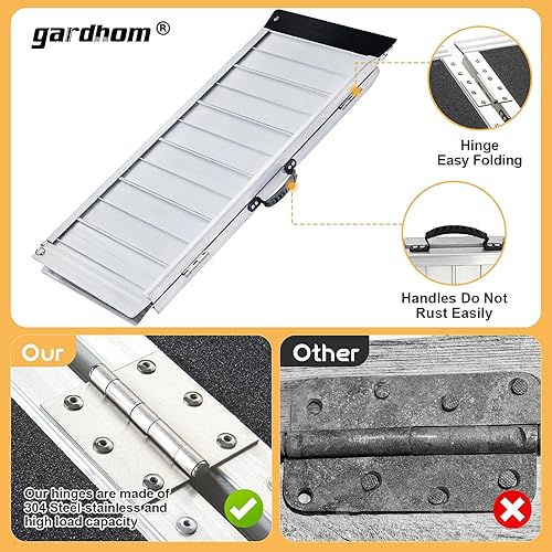 Miniatura 41 de gardhom - Rampa portátil para silla de ruedas de 3 pies, rampa plegable de aluminio antideslizante para silla de ruedas, rampas para sillas