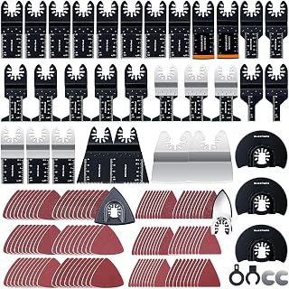 CONNOO 158-Pack Oscillating Multi-Tool Blades Kit with Sandpaper - Bi-Metal for Wood/Metal/Plastic, Fits DeWalt Ryobi Makita Rockwell