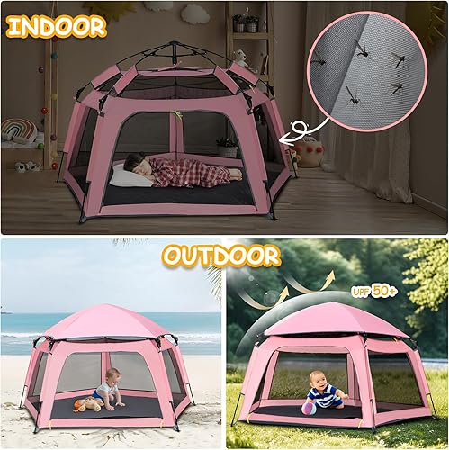 Miniatura 4 de Tienda de campaña desplegable para niños, para interiores y exteriores, casa de juegos de princesa grande para niñas y niños de 1, 2, 3, 4 años