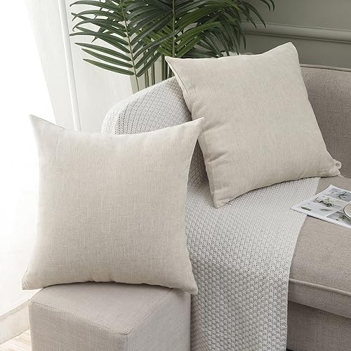 Miniatura 2 de Jepeak Juego de 2 fundas de cojín decorativas de chenilla, acogedoras y modernas, fundas de cojín cuadradas concisas para dormitorio, sofá,