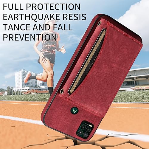 Miniatura 8 de Funda para teléfono Moto G Stylus 5G 2021 con correa cruzada para el hombro y tarjetero de cuero para tarjetas de crédito, bolsillo delgado,