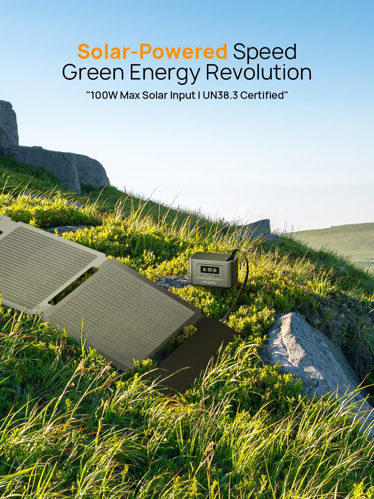 AFERIY Estación de energía portátil 31000 mAh/99.2 Wh, generador solar 100 W, batería LiFePO4, USB/salida tipo C, cable de extensión integrado