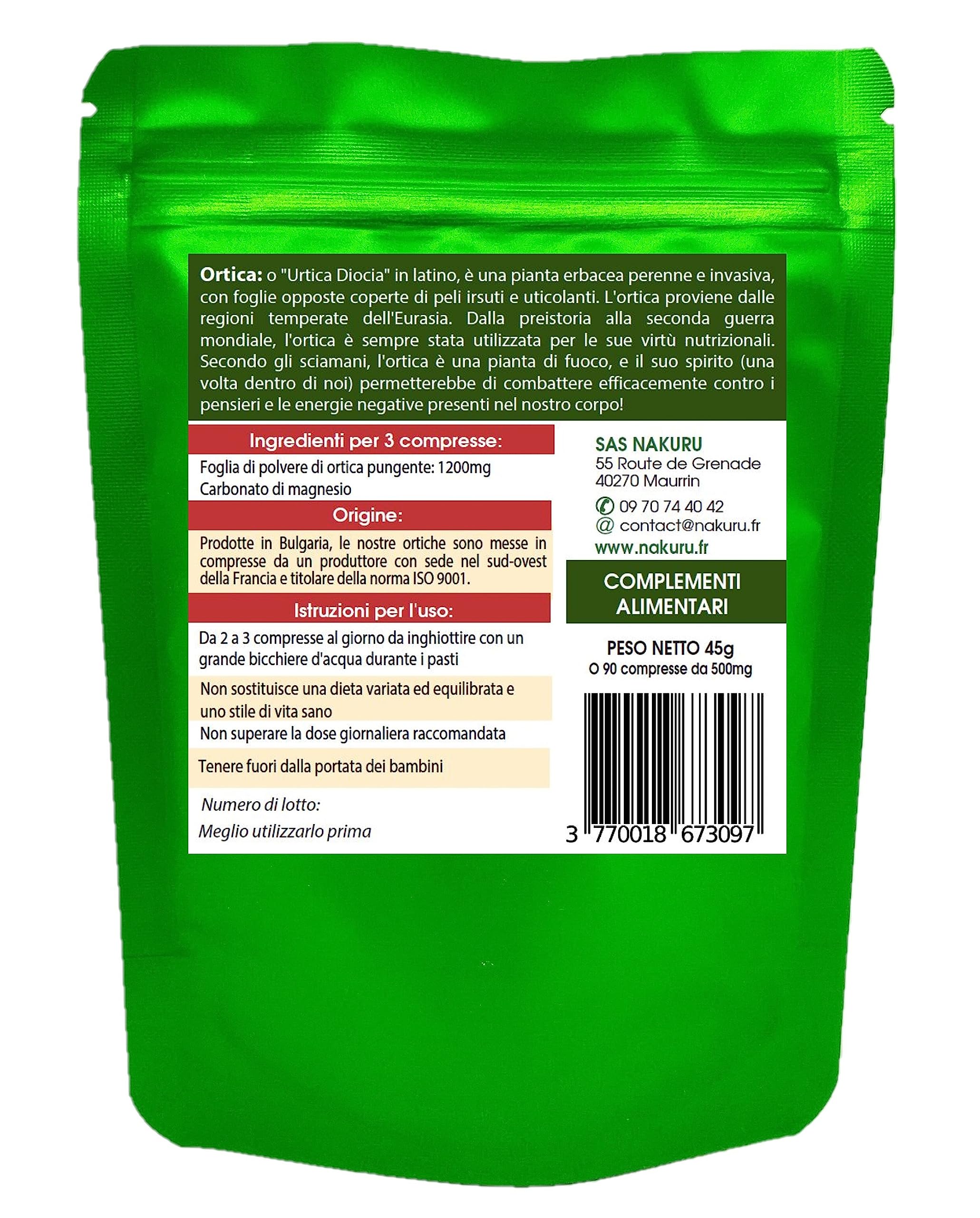 NAKURU | Ortica | 90 compresse da 500mg | Gamma Power | "Il Meglio delle Erbacce!"