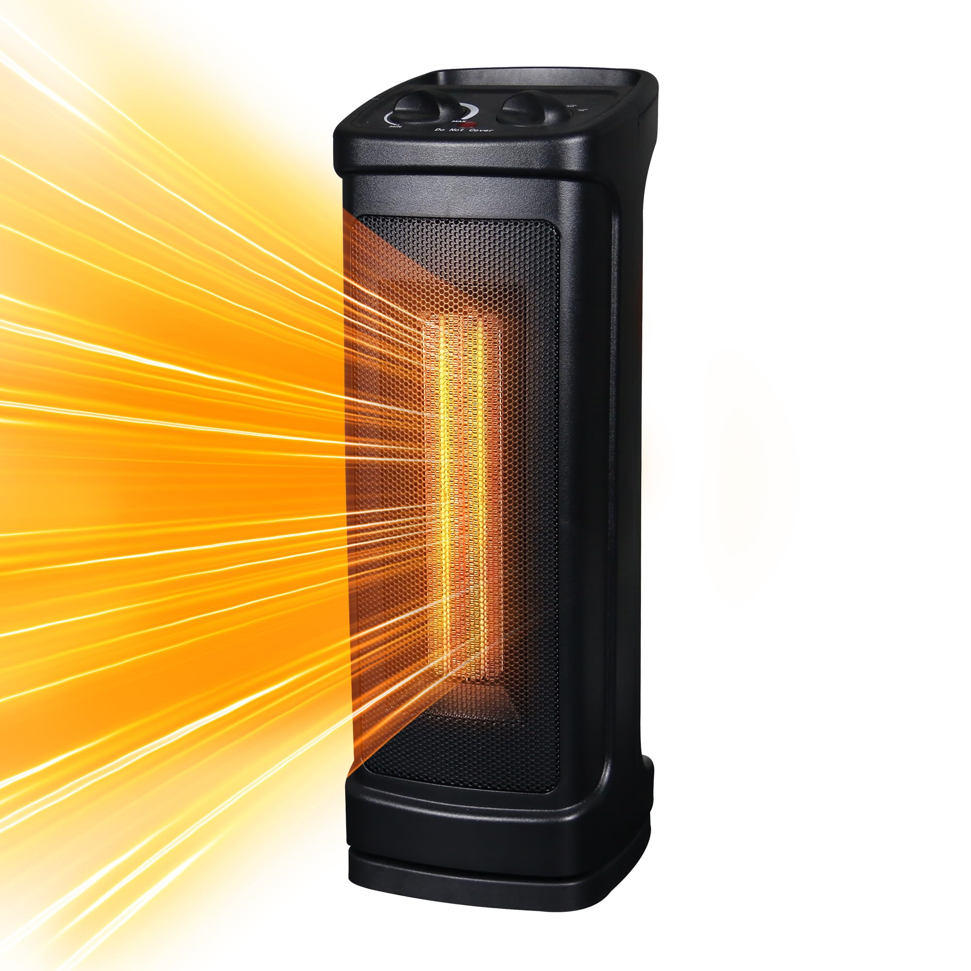 Elevon Space Heater for Indoor Use, 1500W Electric Portable Ceramic Heaters with Thermostat,70°Oscillating Room Tower Heater with Overheat and tip over safety shutoff for Office Bedroom Use(Pack of 1)