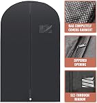 Sacs de vêtement PLX de 40" en noir, sac à costume pour le voyage et le rangement de vêtements de robes, chemises, manteaux en fourrure, vestes et costumes de danse - Housse de costume suspendue pour le rangement dans le placard des hommes et des femmes