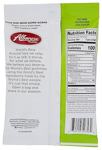 Miniatura 2 de Albanese Gummi Sour Mini WORMS7OZ