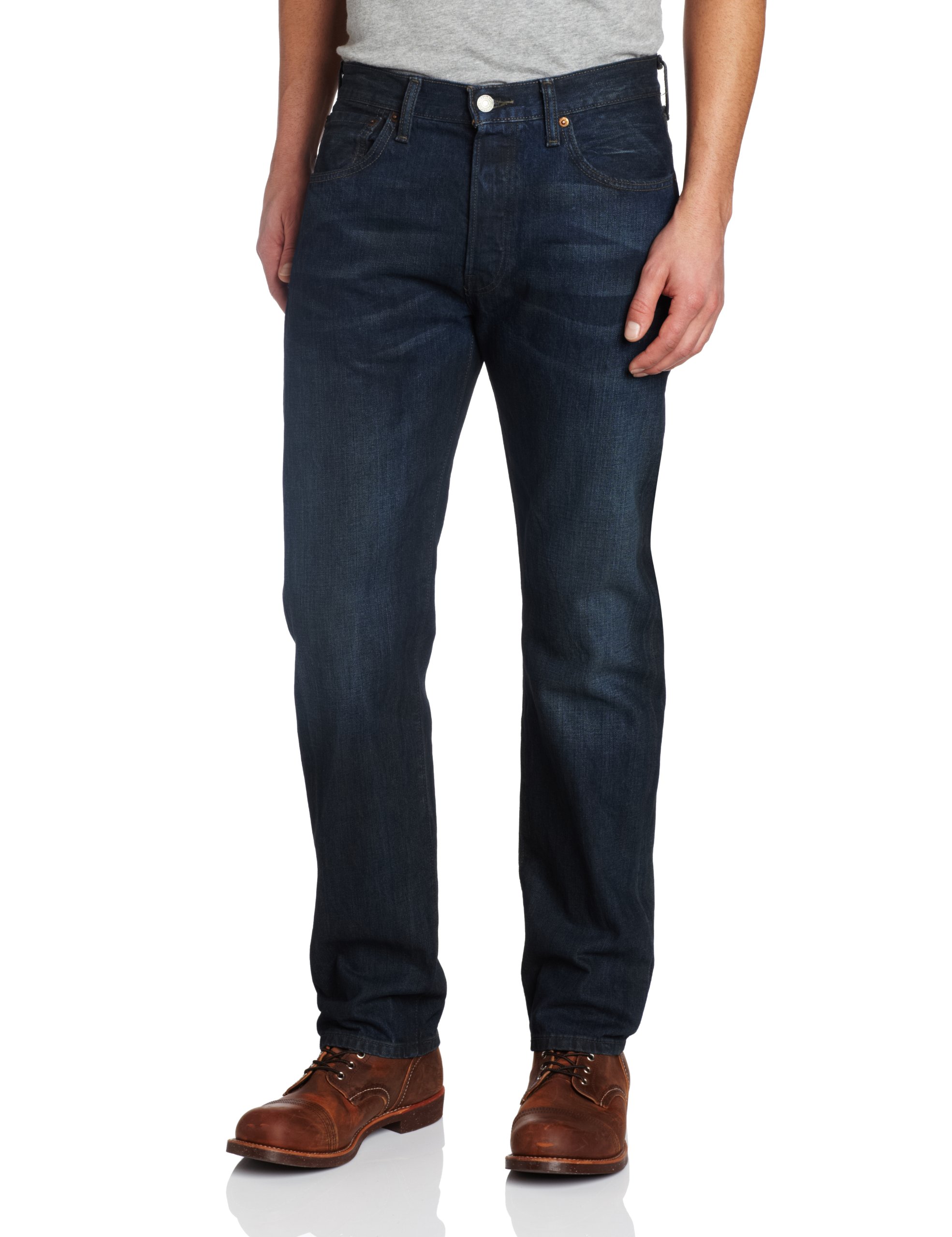 Levi's Men's 501 Original Shrink to Fit Jeans, Dark Blue Crispy Neppy STF, 32W x 32L — view 29